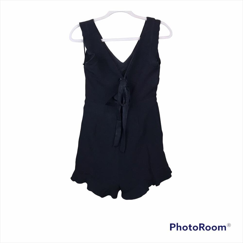 NWT LINE + DOT Black Ruffled Barre Romper Sz XS